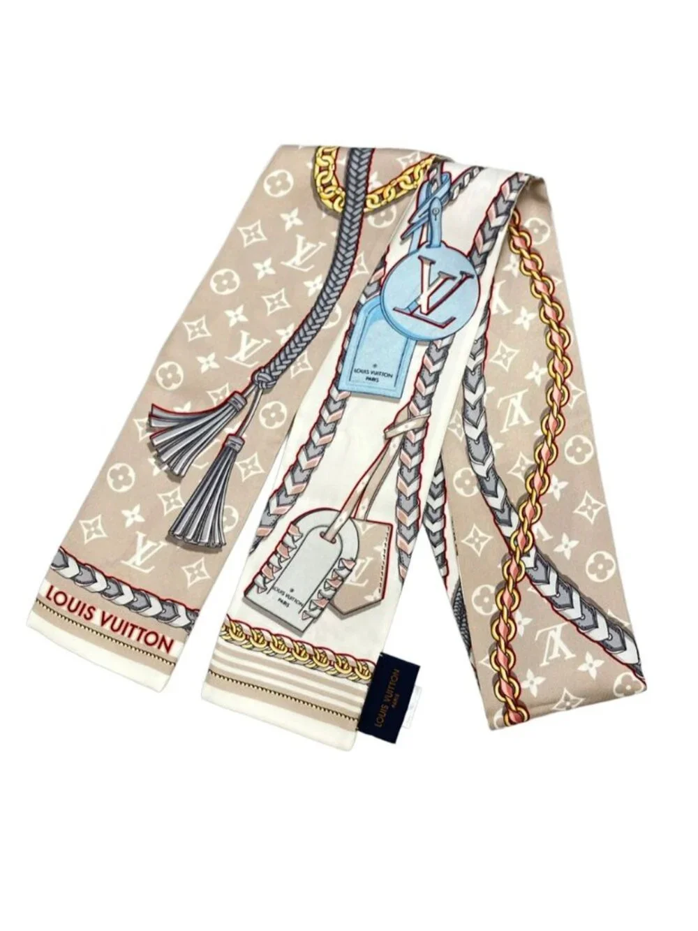 Louis Vuitton Scarf Silk 100% Bandeau Mix and Strap